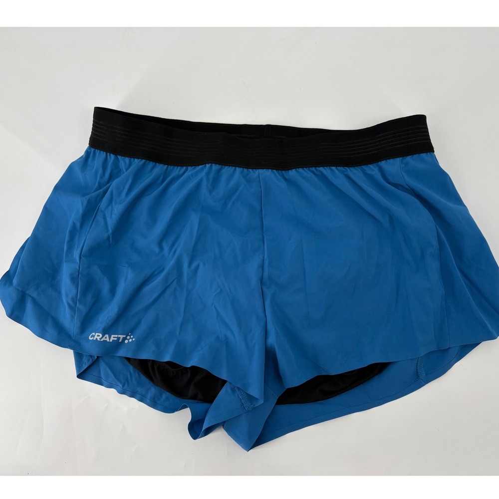 Craft Sportswear Mens Blue Running Training Shorts XL Built-in Liner Athletic